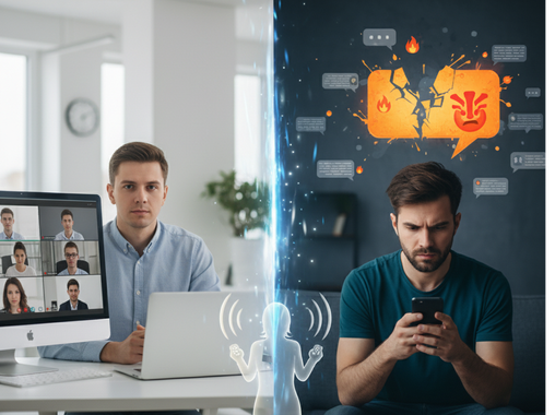 Гибридные конфликты: почему команда молчит в Zoom, а воюет в чатах, и как HR это исправить